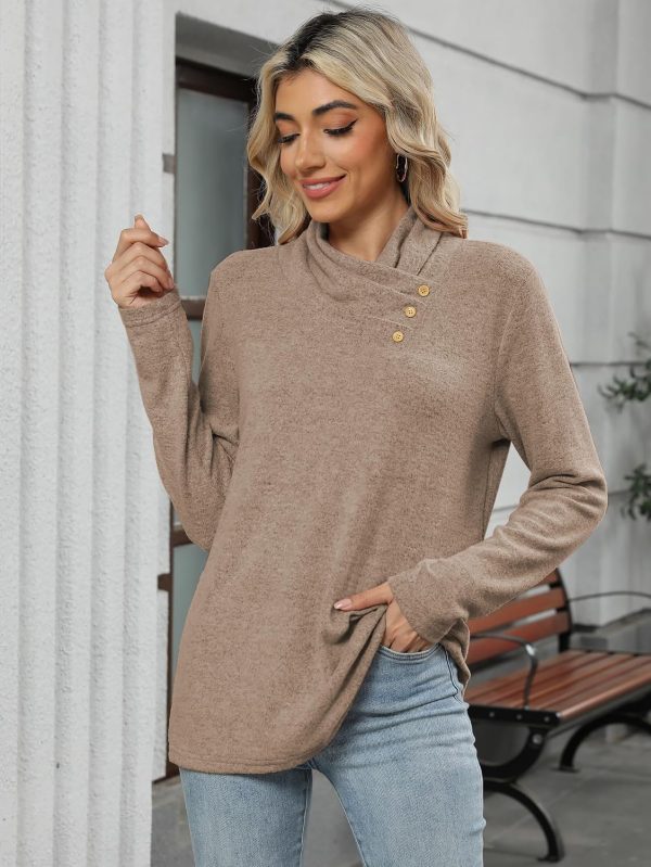 Long Sleeve Cowl Neck Tunic Jumper