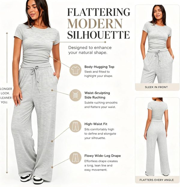 Soft 2 Piece Co Ord Set with Wide Leg Trousers
