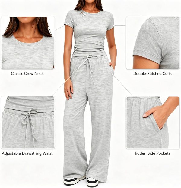Soft 2 Piece Co Ord Set with Wide Leg Trousers
