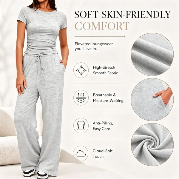 Soft 2 Piece Co Ord Set with Wide Leg Trousers