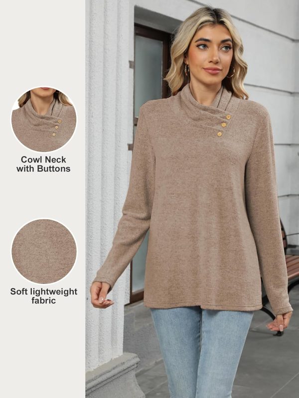 Long Sleeve Cowl Neck Tunic Jumper