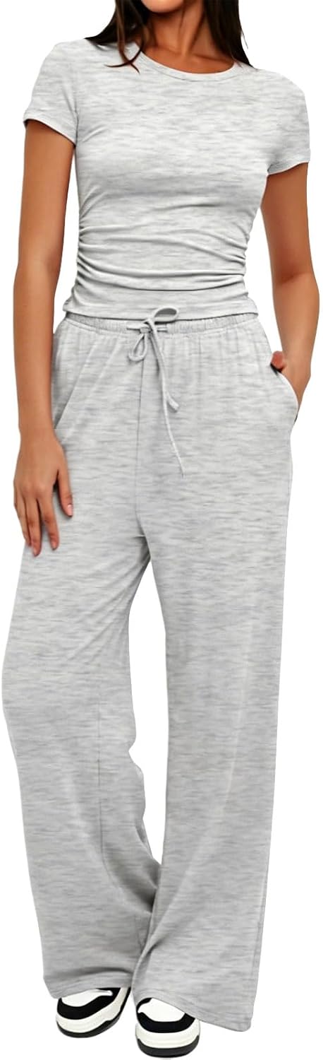 Soft 2 Piece Co Ord Set with Wide Leg Trousers