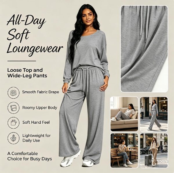 Long Sleeve Lounge Set with Pockets
