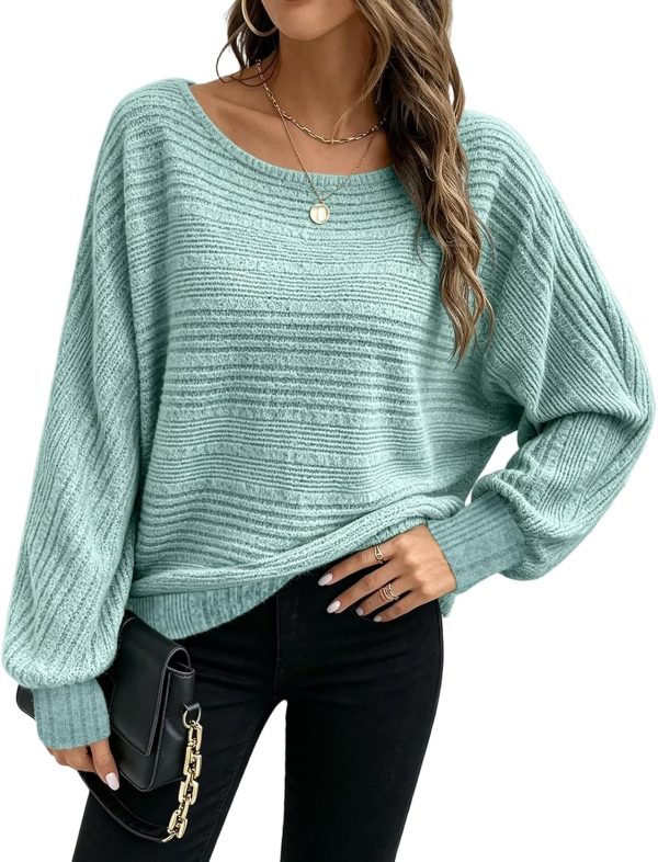 Ribbed Knitted Batwing Jumper